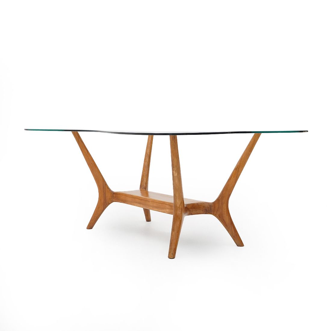Italian Coffee Table In Wood And Glass, 1950s photo buy