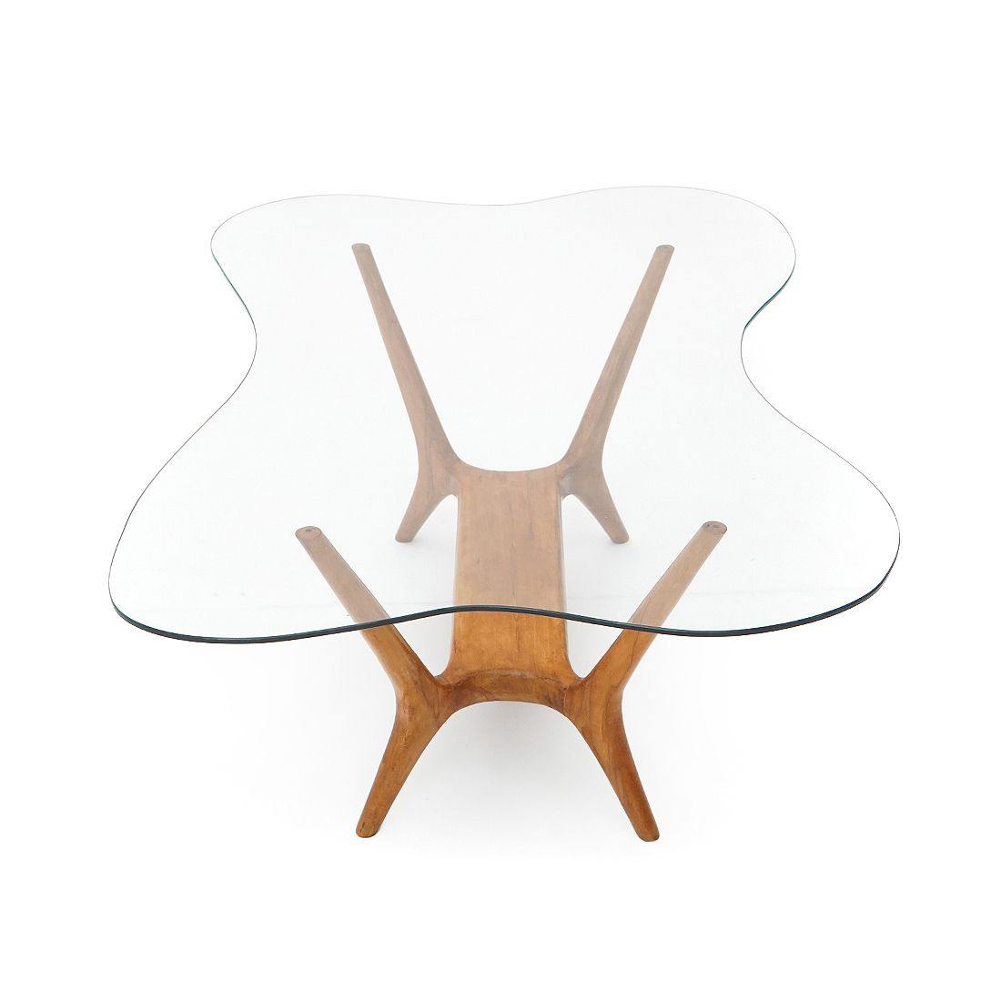 Italian Coffee Table In Wood And Glass, 1950s photo furniture