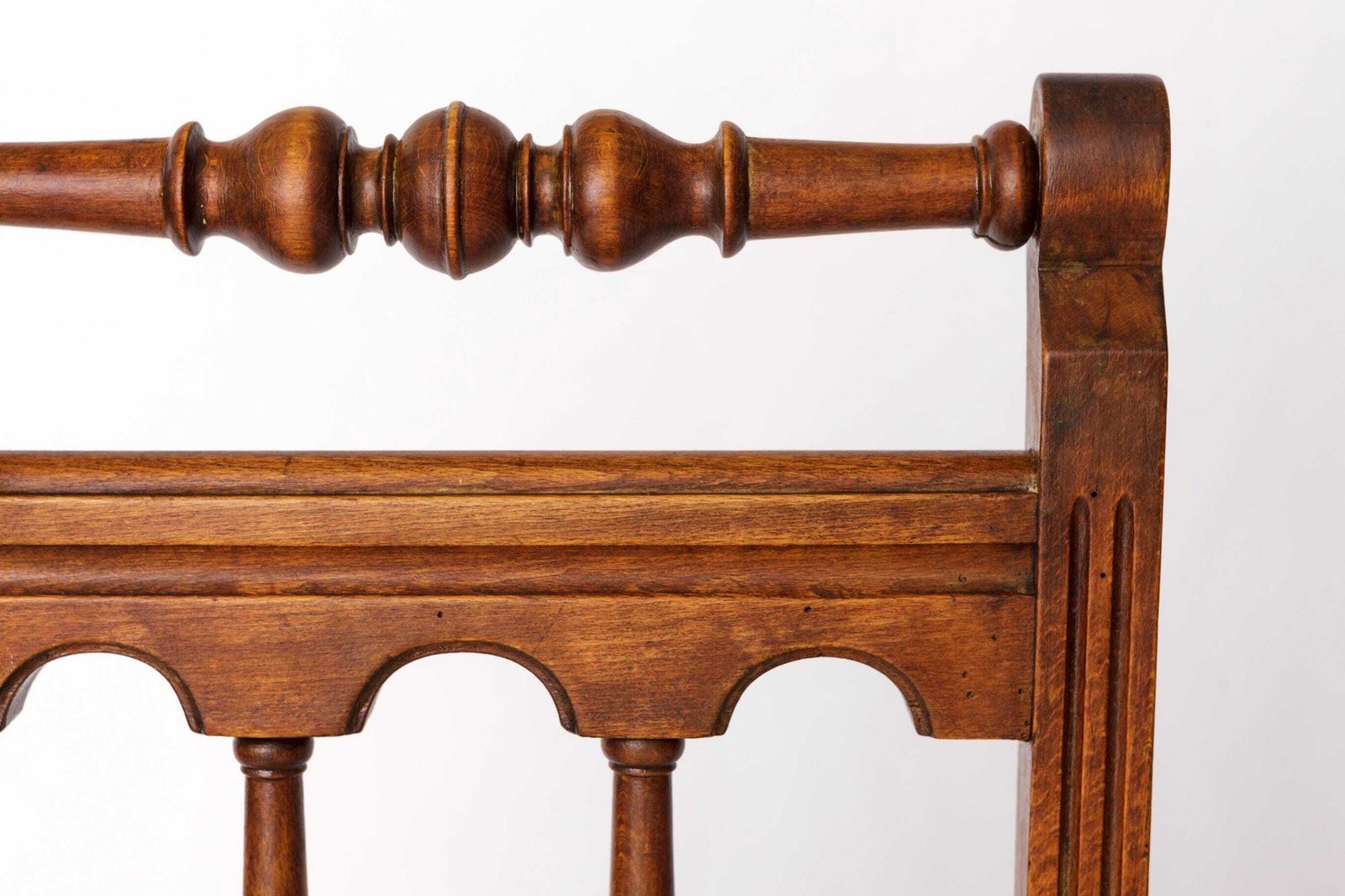 Antique Belgian Chair – Early 20th Century Beechwood Dining Chair With Turned Wood Details & New Woven Seat photo 360.0