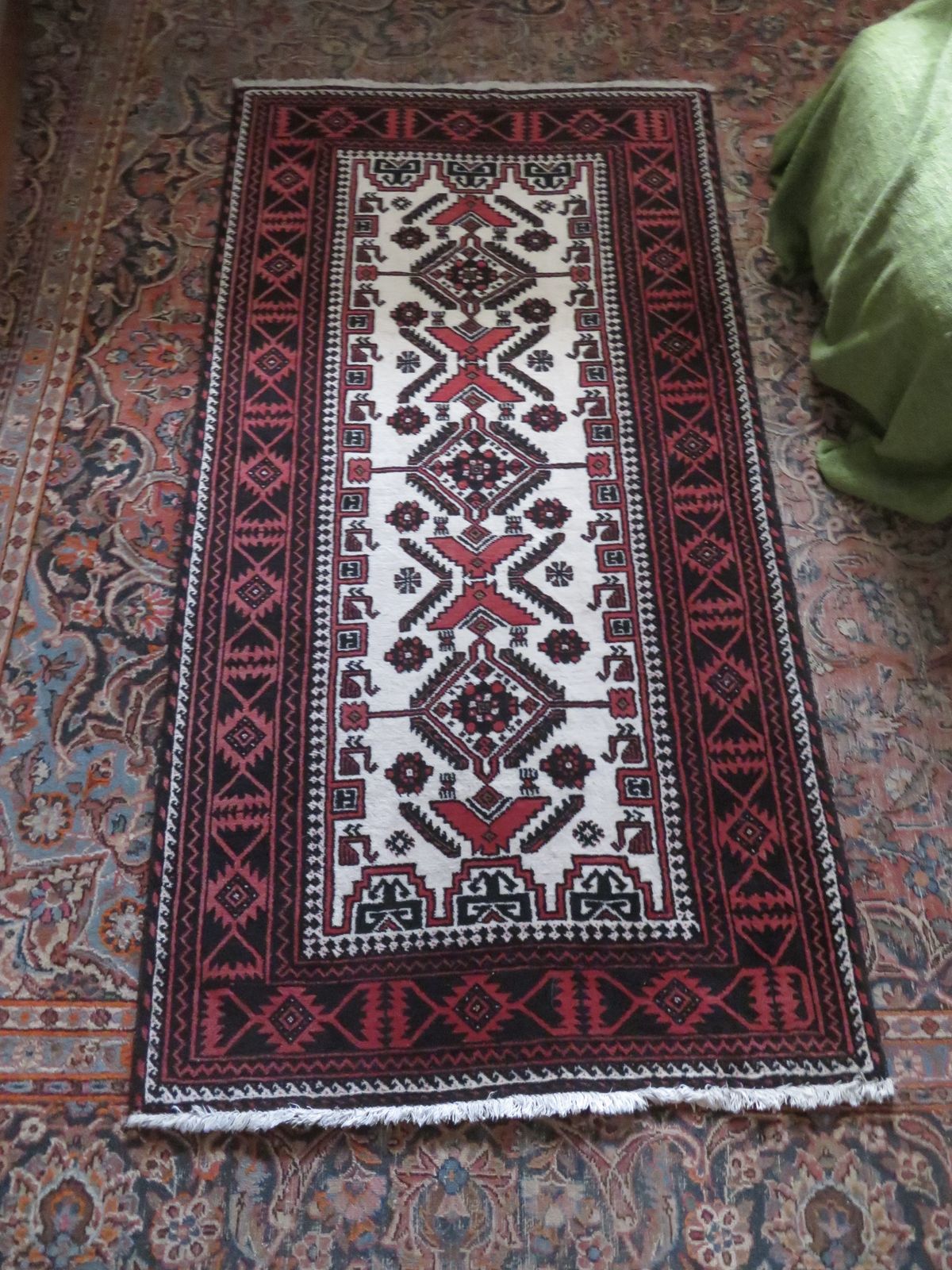 photo buy Old Village Baluch Rug. 186cm X 97cm.