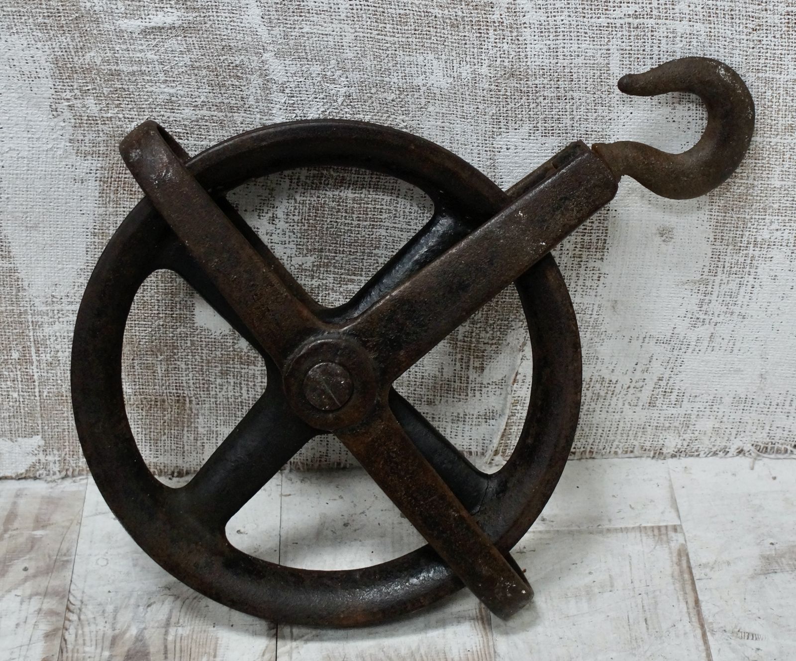 Antique Cast Iron Pulley Wheel photo 350.0