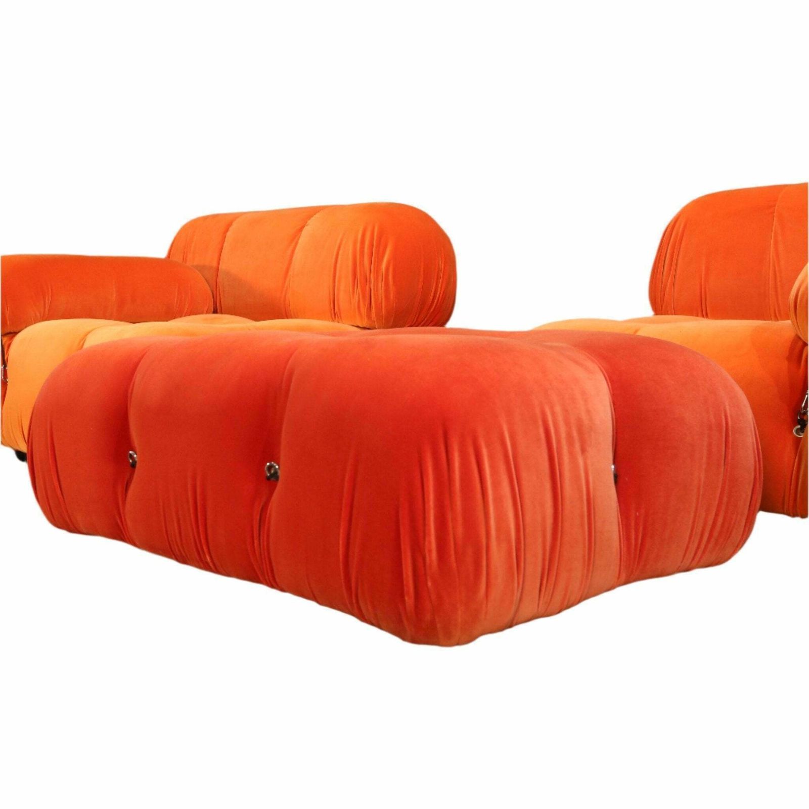 B&B Italia Orange Velvet Camaleonda Sofa By Mario Bellini photo Furniture