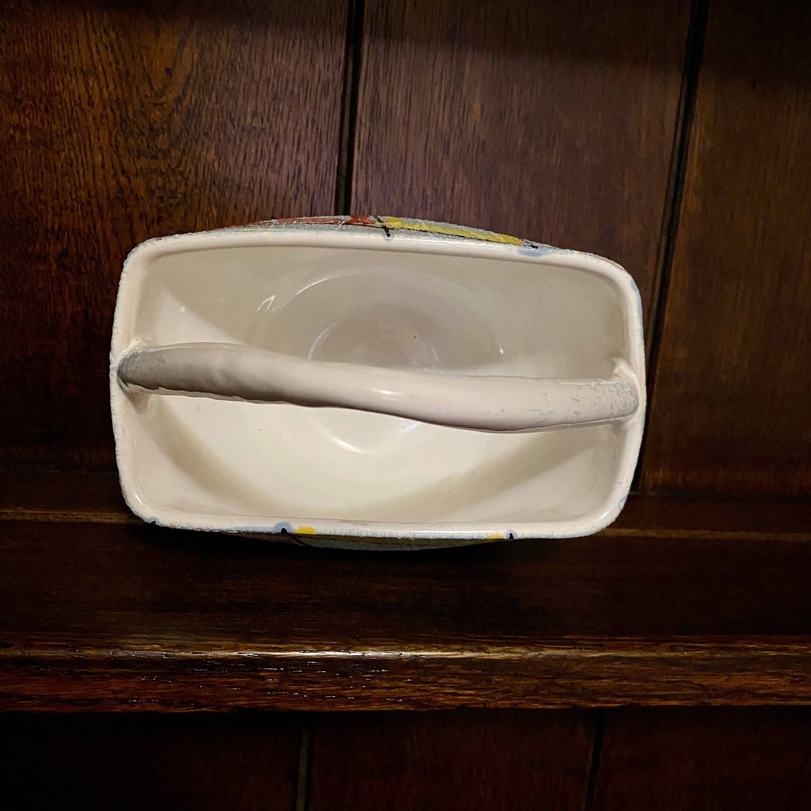 Very Rare Chic 1950s/1960s Fratelli Fanciullacci Italian Ceramic Basket With Textured Finish photo Home Decor