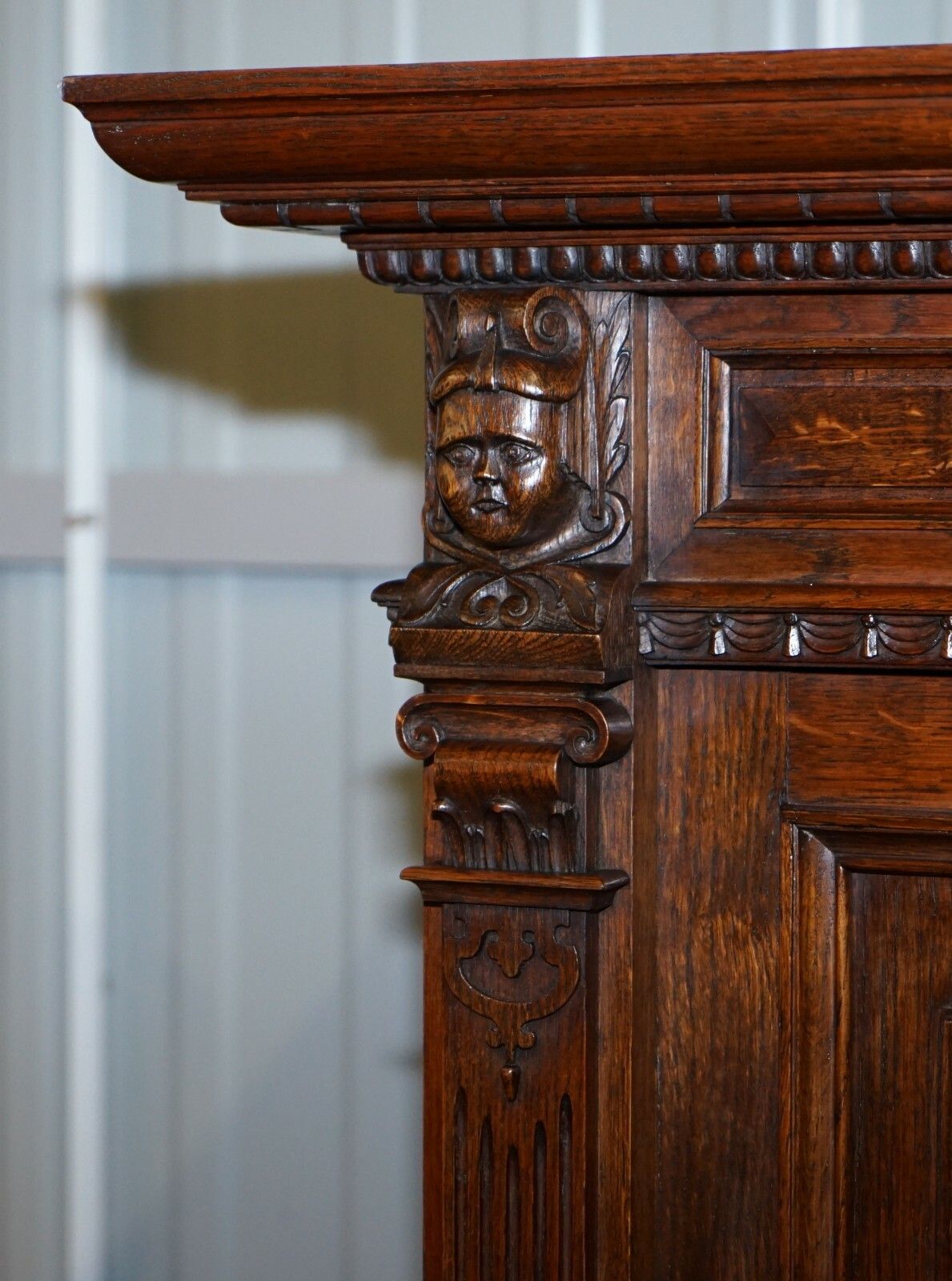 Rare Dutch Stunning 1940's Ornately Hand Carved Cupboard Part Large Office Suite photo 2850.0