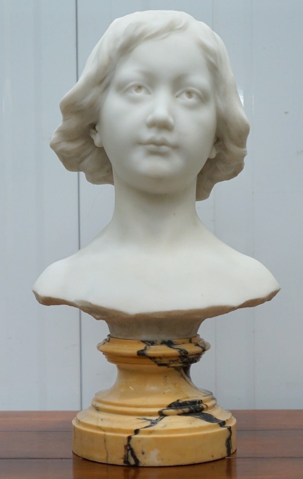 Napoleon III French Solid Marble Bust, Signed By Sculptor Of A Beautiful Women photo furniture