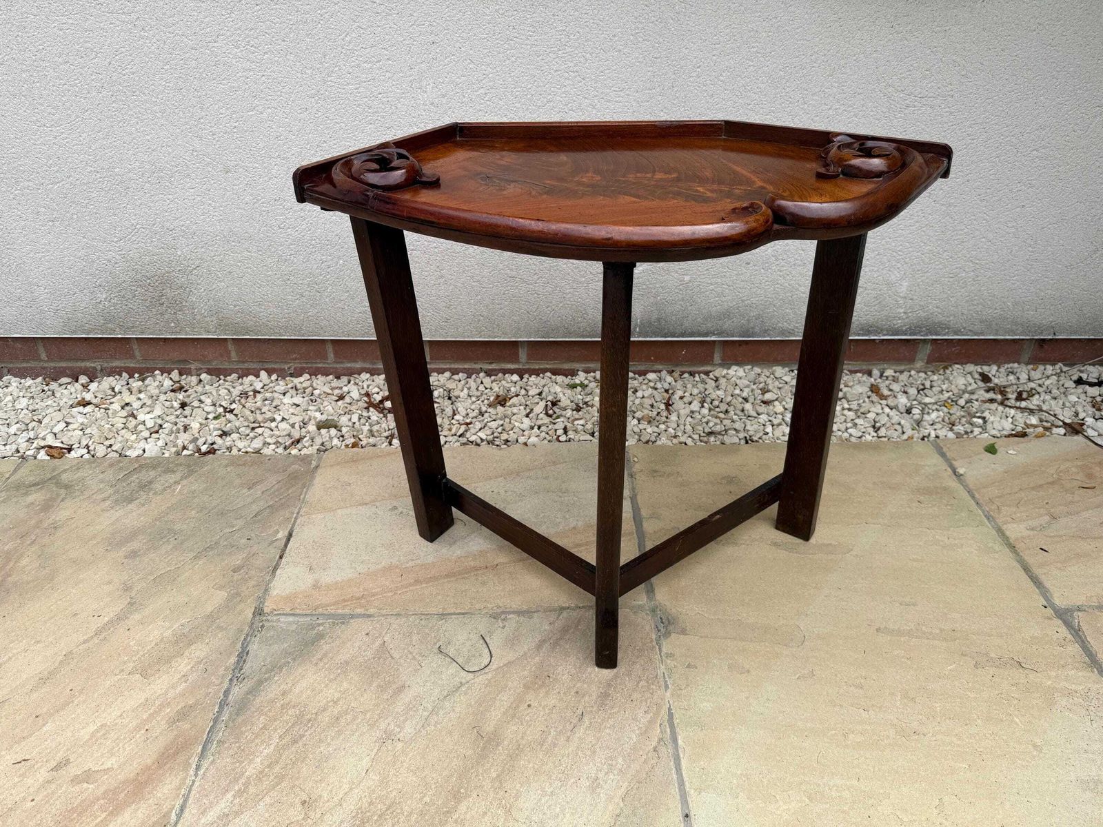 Antique Oak Carved Wooden Table photo Furniture