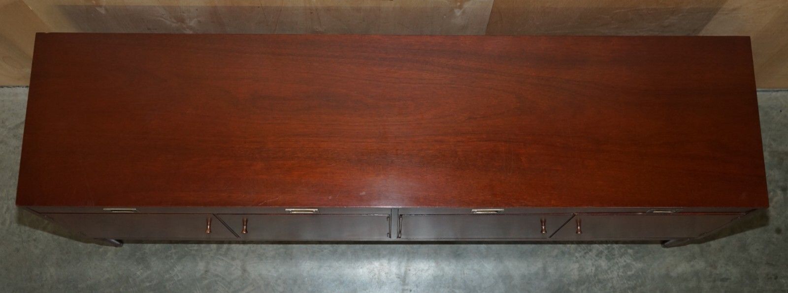 1966 Stamped Greaves & Thomas Mahogany Brass Sideboard Military Campaign Handles photo 2850.0