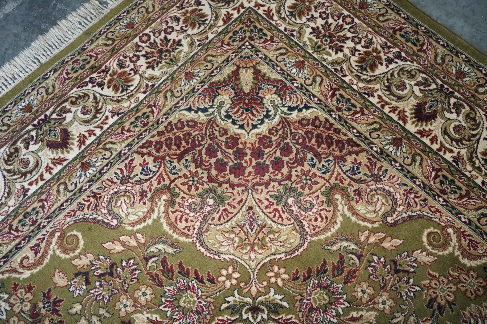 photo furniture Fine French Vintage Green Extra Large Rug Carpet 434cm X 298cm Must See Pictures