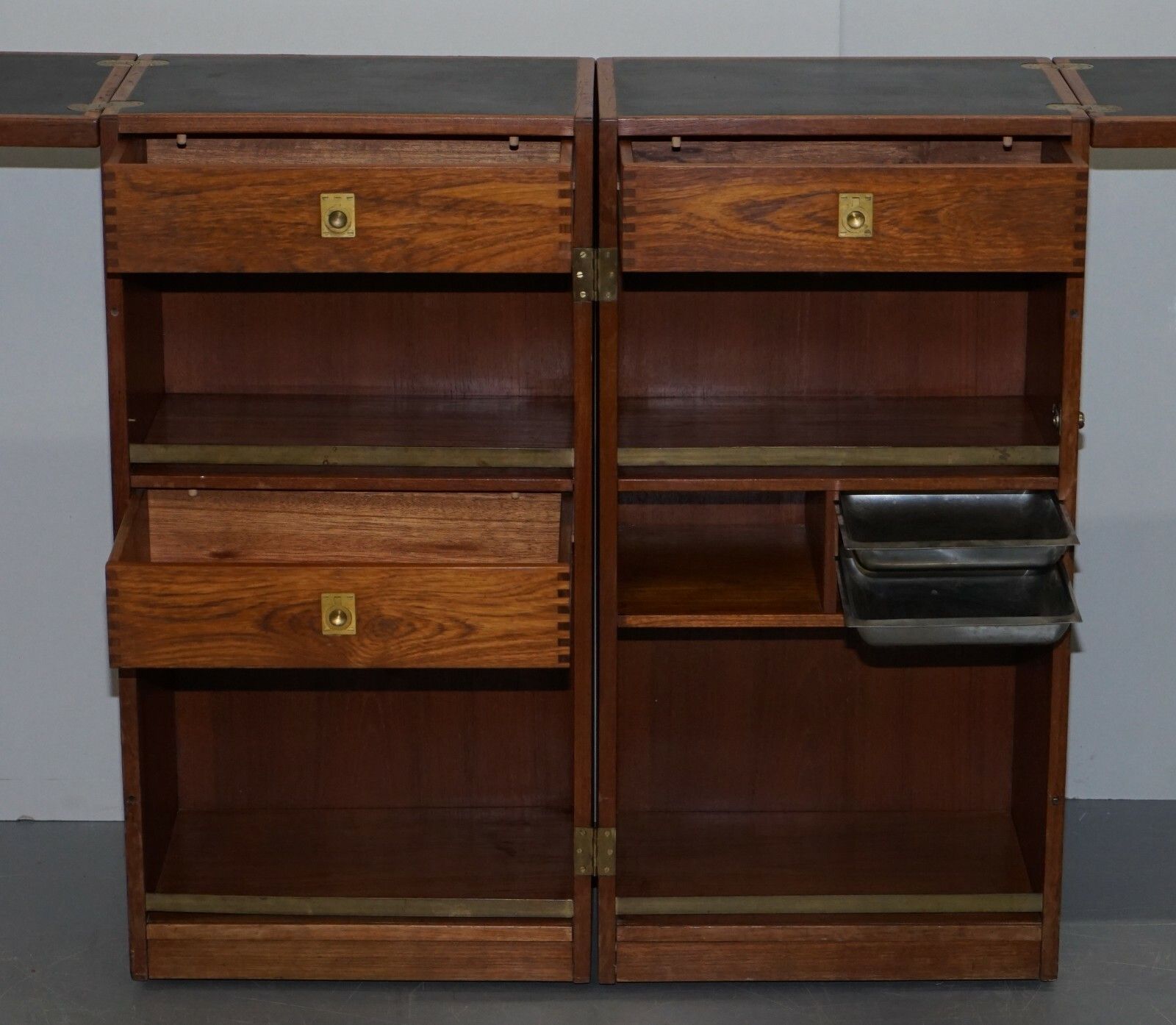 photo for sale Reno Wahl For Dyrlund Vintage Danish Teak Metamorphic Captains Campaign Bar