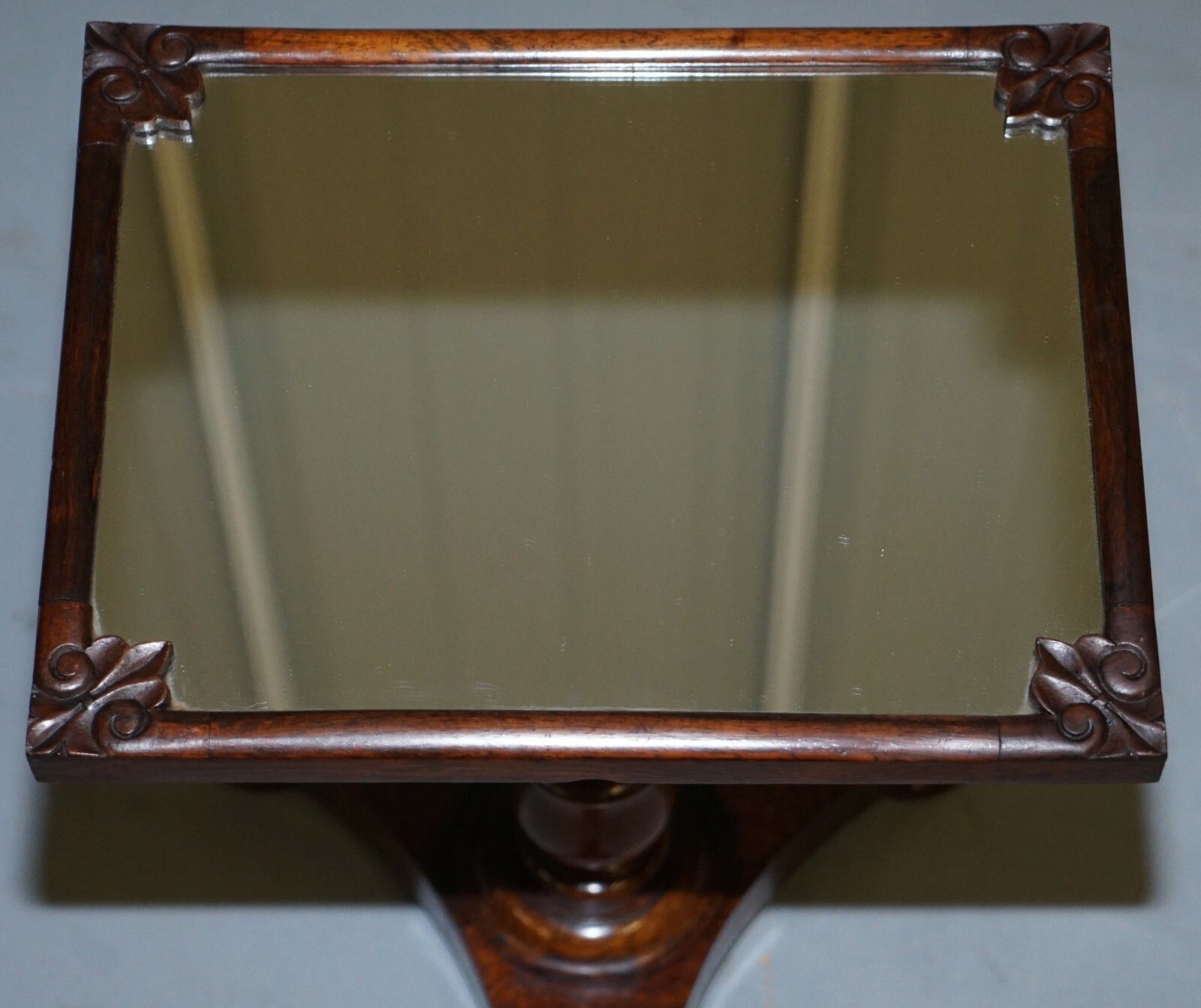 Pair Of Stunning Original 1830 William IV Rosewood Mirrored Top Side Lamp Tables photo Furniture