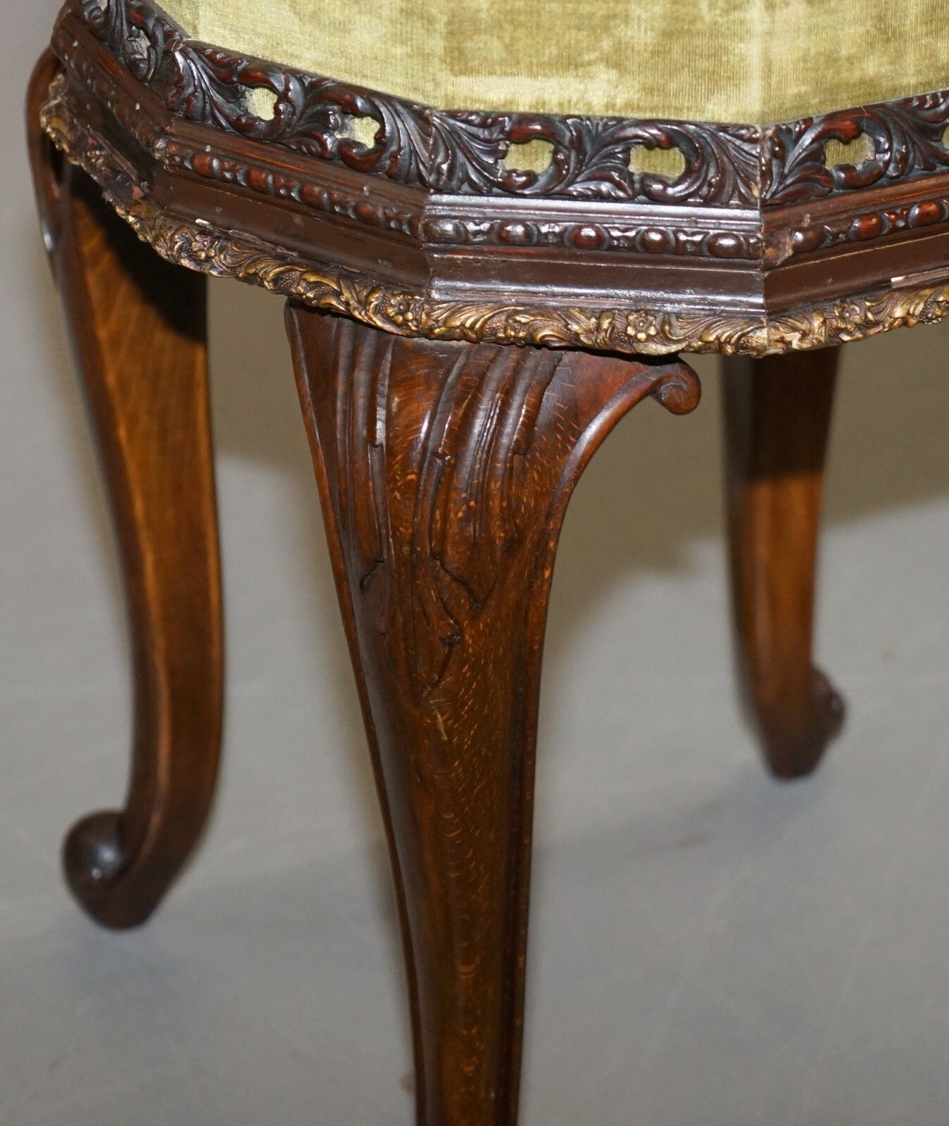 Sublime Pair Of Antique Circa 1860 Mahogany Carved Side Lamp Tables Velvet Tops photo buy