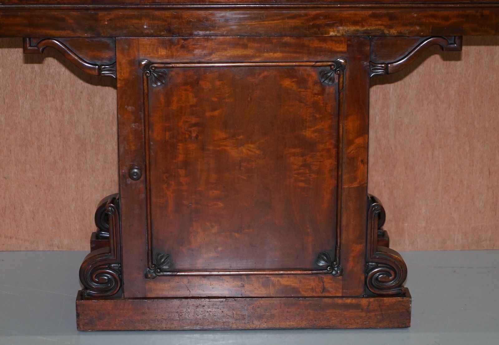 William IV Circa 1830 Cuban Mahogany Ornately Cared Sideboard Wine Cellar photo buy