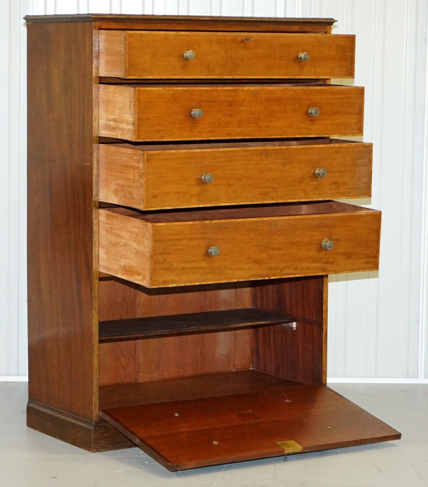 Very Rare Howard & Son's Victorian Chest Of Drawers Hidden Silver Wear Cupboard photo vintage