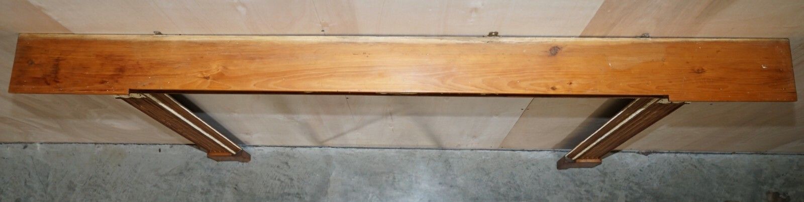 photo for sale Antique Victorian Pitch Pine & Gesso Carved Fire Surround Fireplace Mantlepiece