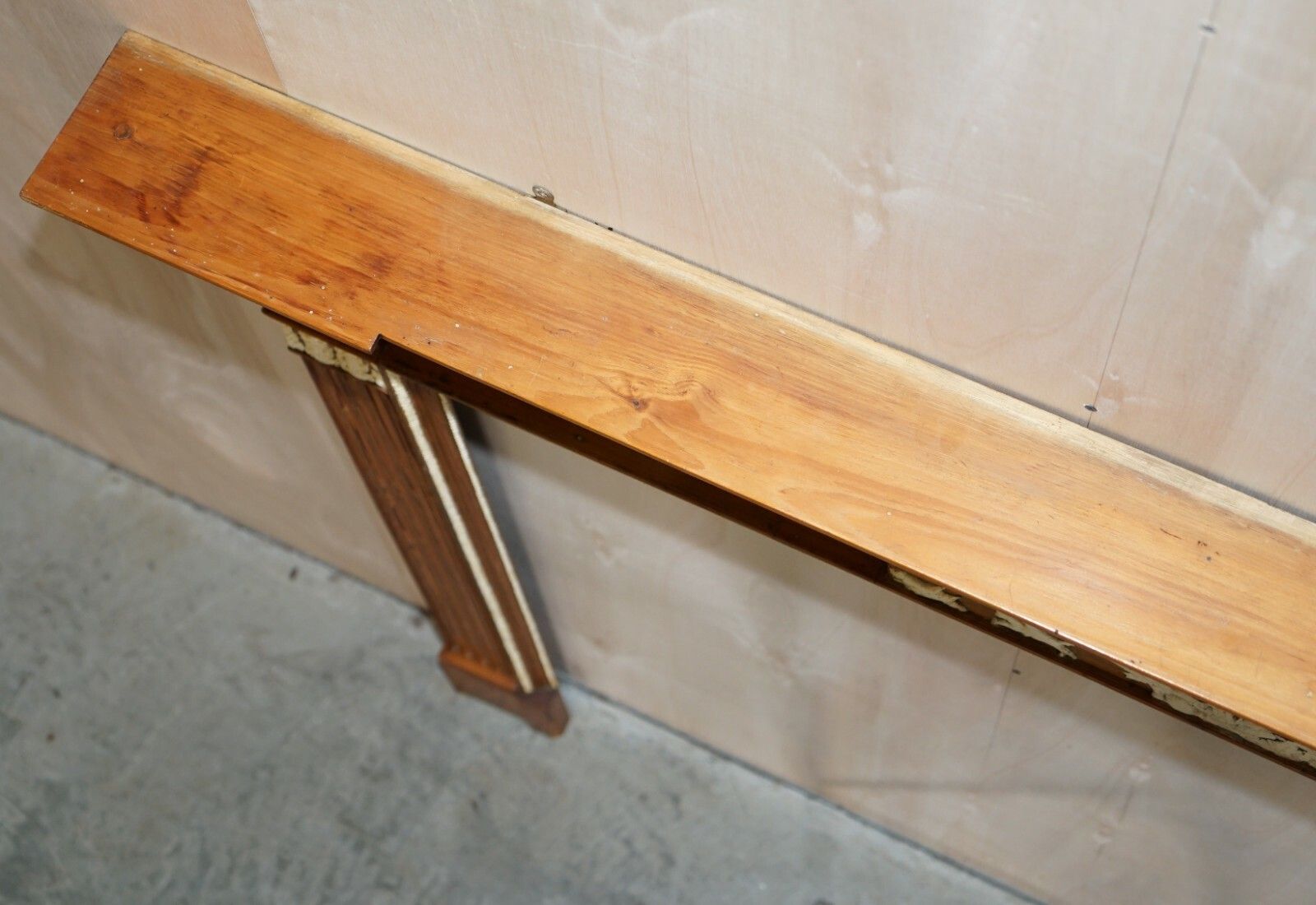 Home Fixtures Antique Victorian Pitch Pine & Gesso Carved Fire Surround Fireplace Mantlepiece photo