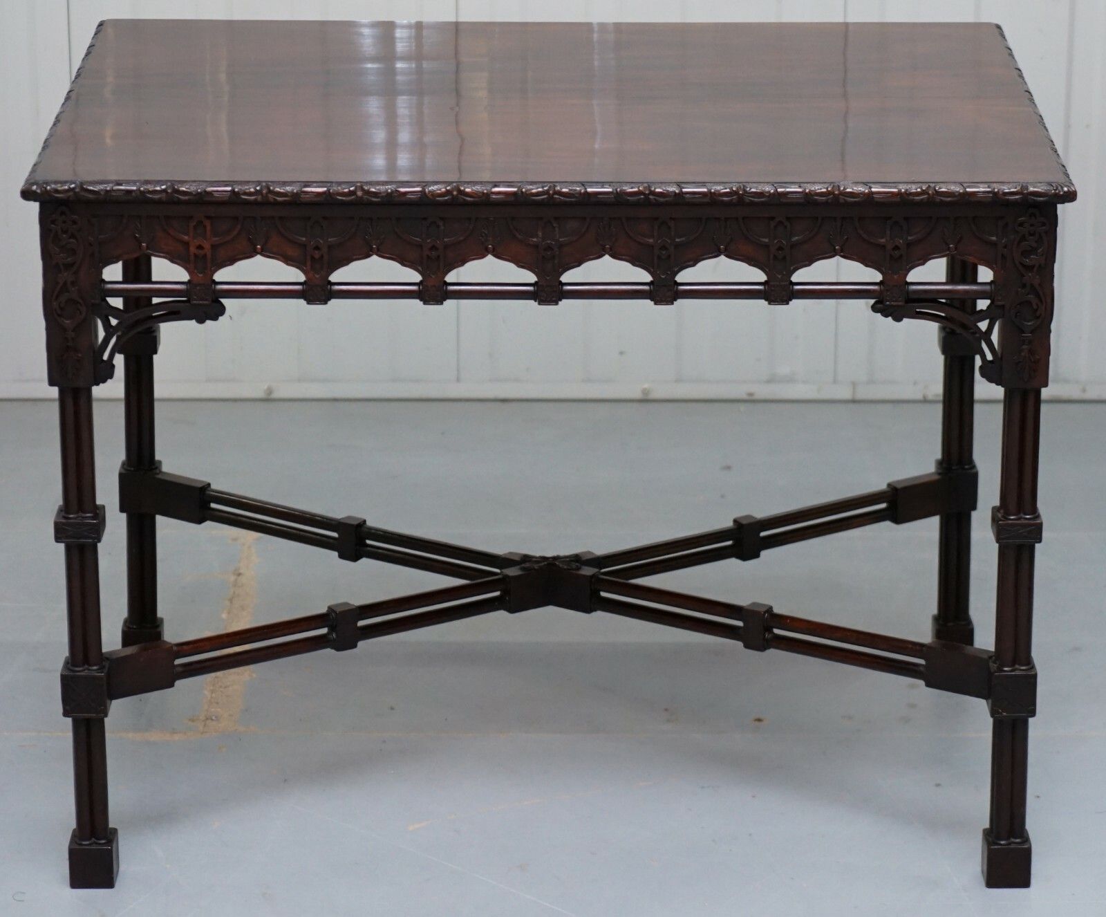 Rare 19th Century Thomas Chippendale Clustered Column Leg Silver Tea Side Table photo furniture