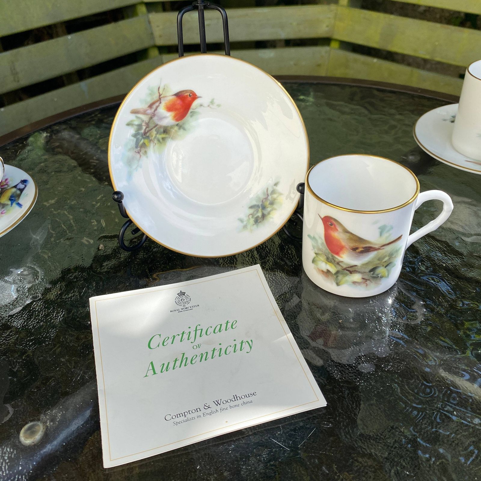 Beautiful Royal Worcester 'Best Loved Birds' 22 Carat Gilded Porcelain Cup & Saucer Collection photo furniture