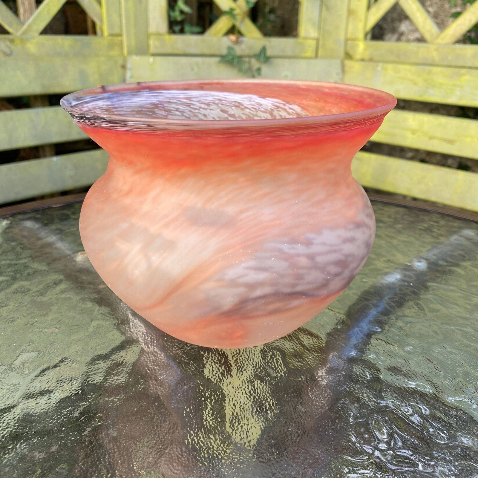 Stunning Filip Ravert Art Glass Vase With Copper/Bronze Organic Overlay photo Home Decor