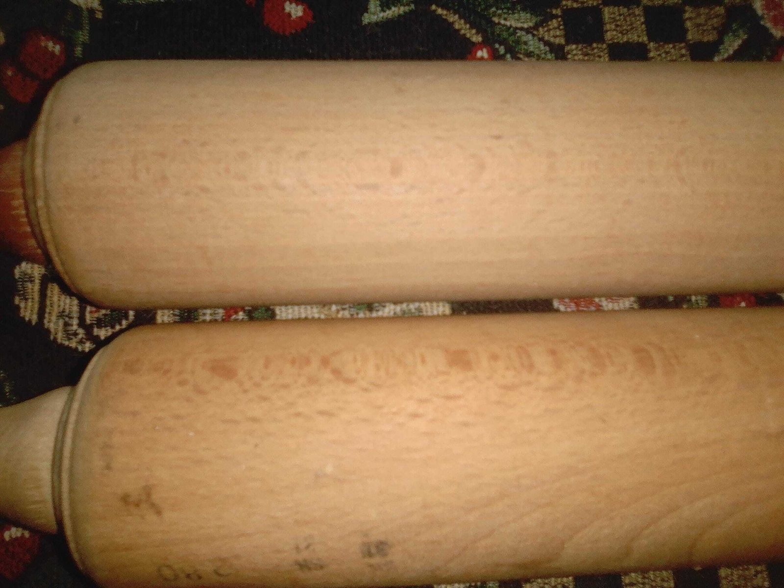 2 Vintage French Rolling Pins With Rotating Pin, 1950s, Wood Kitchen Utensils, Wood Pastry Rollers, Rolling Pins For Easy Pastry photo for sale