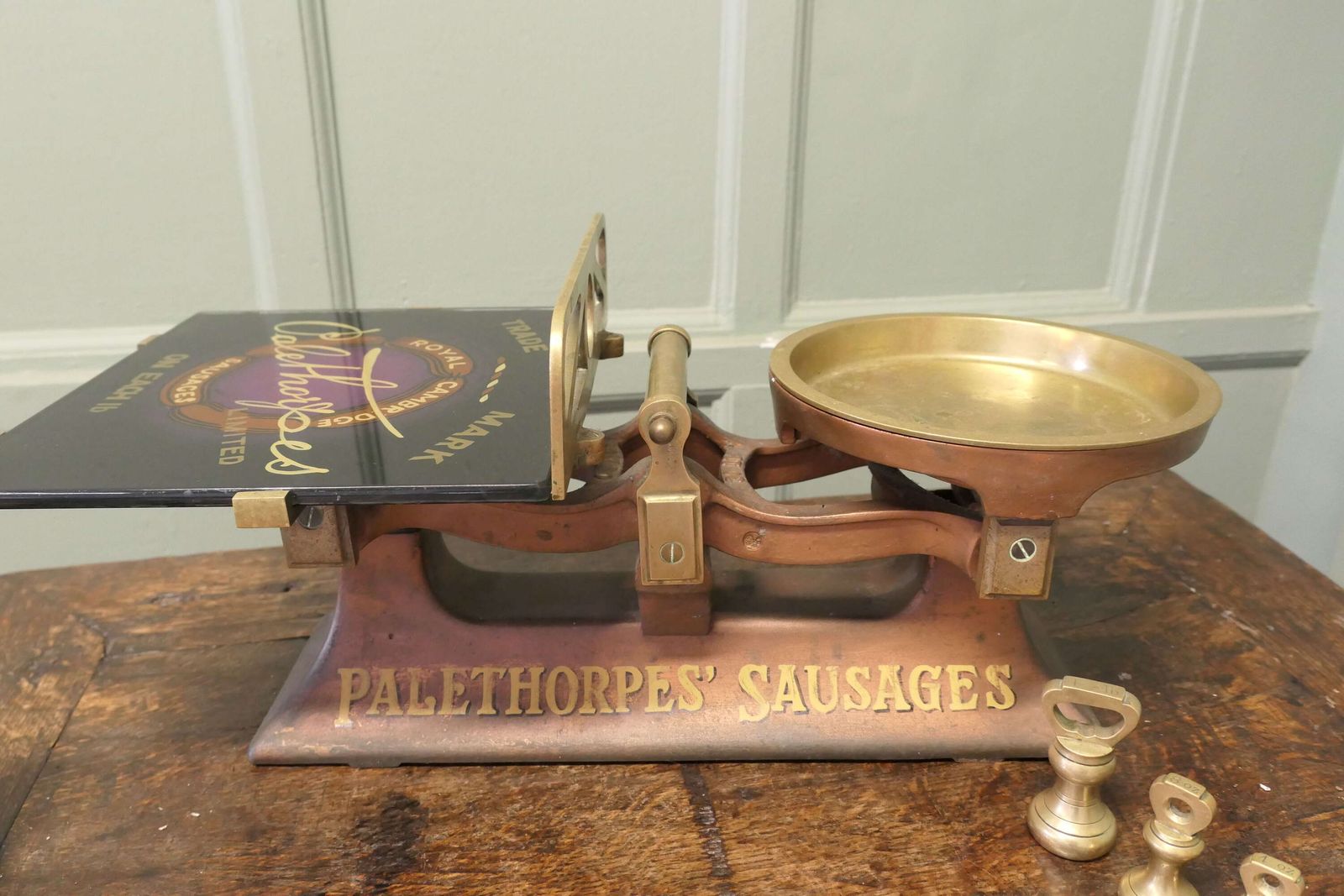 Palethorpes Butcher’s Balance Scales, Advertising Sausages photo 1800.0