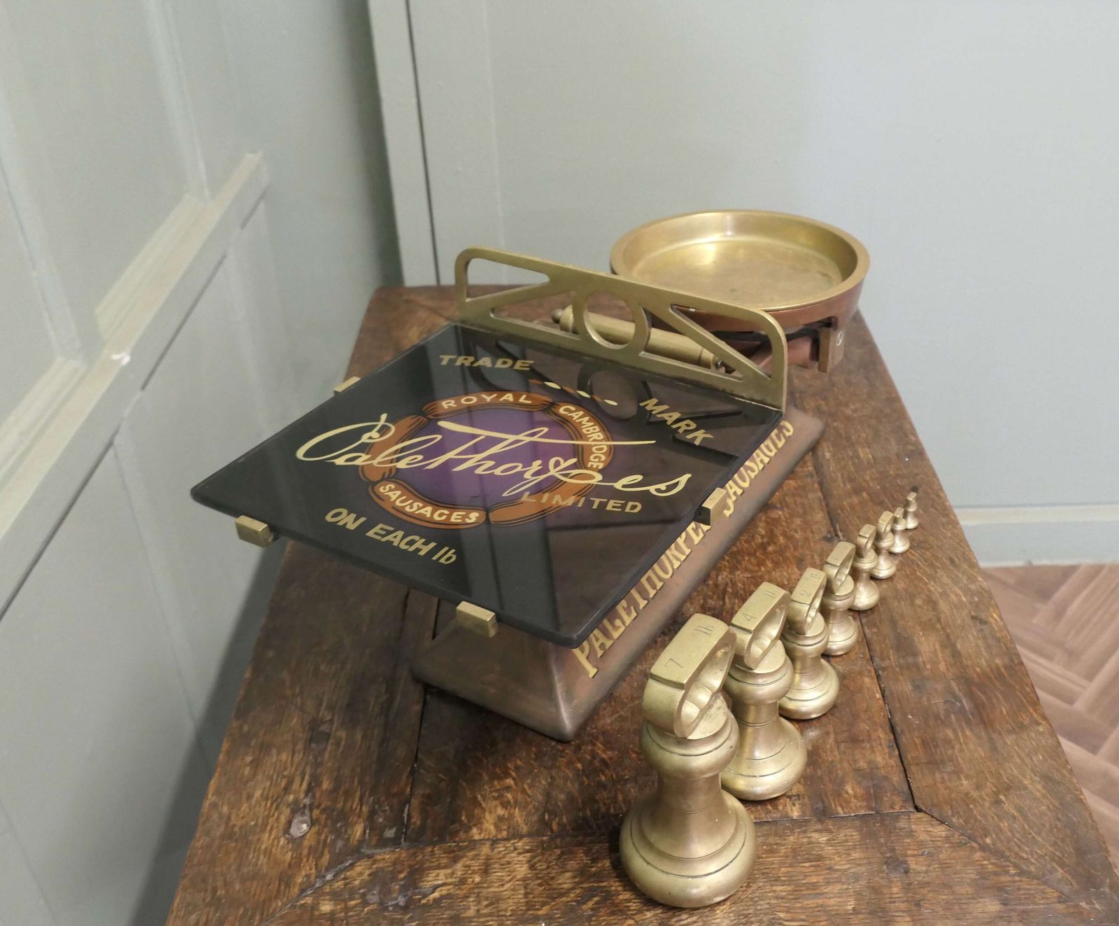 Palethorpes Butcher’s Balance Scales, Advertising Sausages photo buy
