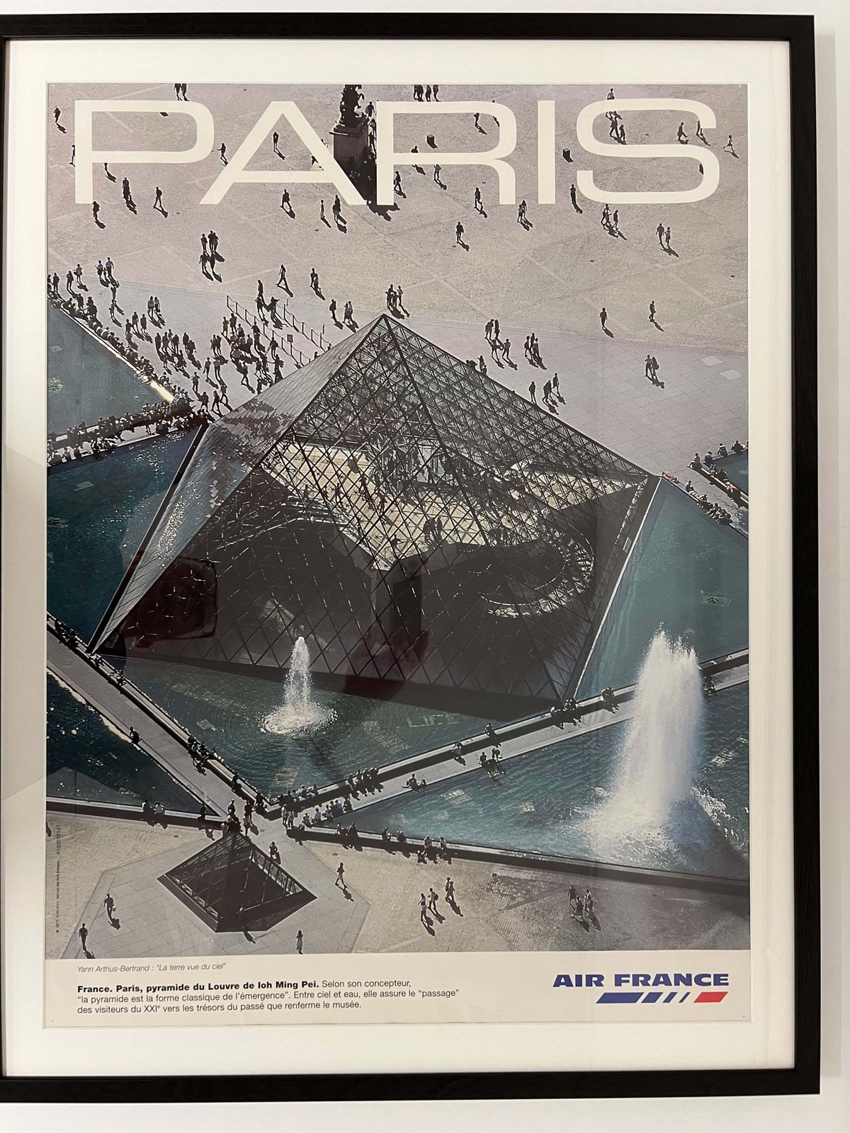 An Original Vintage Glazed Framed Air France Travel Poster By Yann Arthus Bertrand Paris