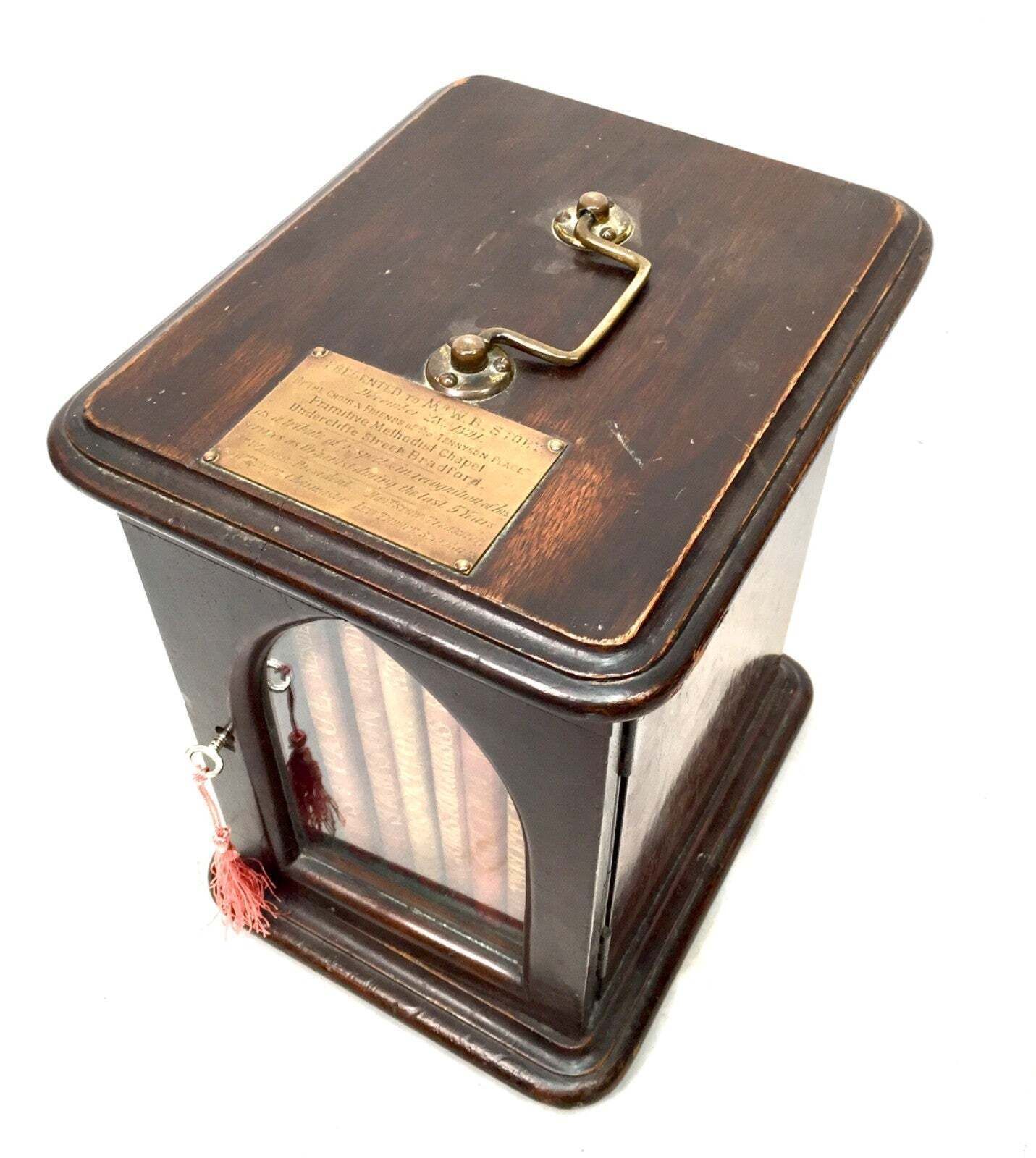 Antique Victorian Sheet Music Books In Wooden Glazed Display Box Cabinet C.1891 photo for sale