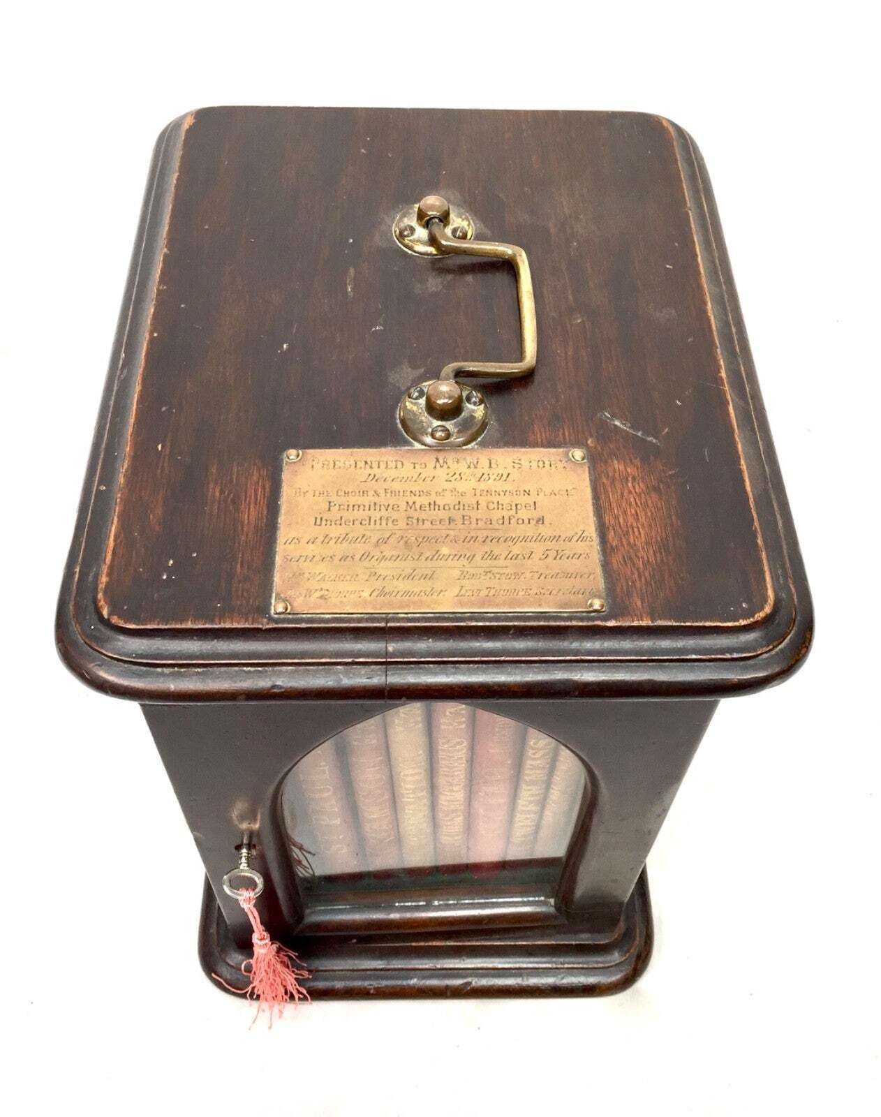 Antique Victorian Sheet Music Books In Wooden Glazed Display Box Cabinet C.1891 photo 299.0