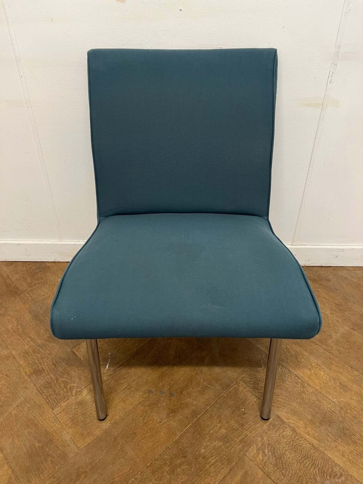 Vintage "Vostra" Lounge Chair By Jens Risom For Walter Knoll In Teal Cloth photo furniture