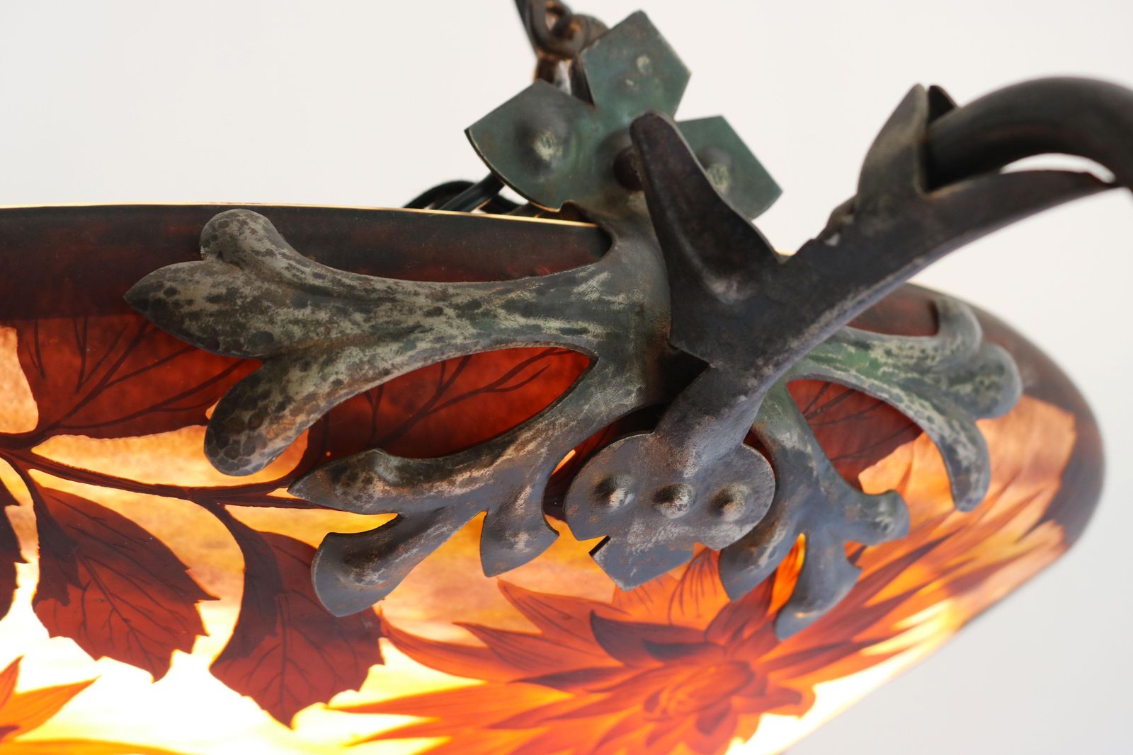 Lighting Exquisite Large Daum Nancy & Louis Majorelle Chandelier Model “Dahlia” 1905 photo