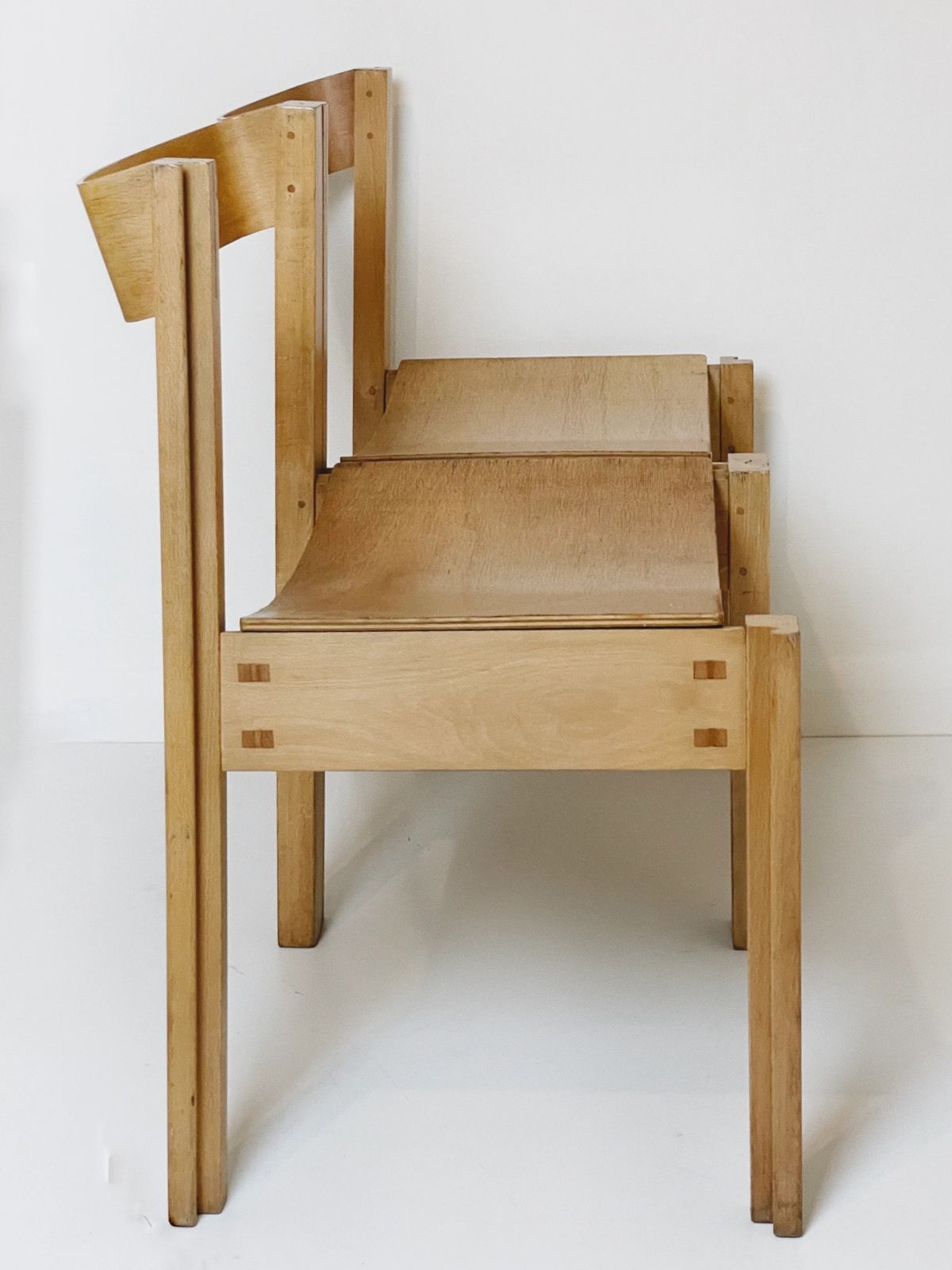 Vintage Steamed Beech & Pvc Linking Chairs By Clive Bacon (Set Of 2) photo for sale