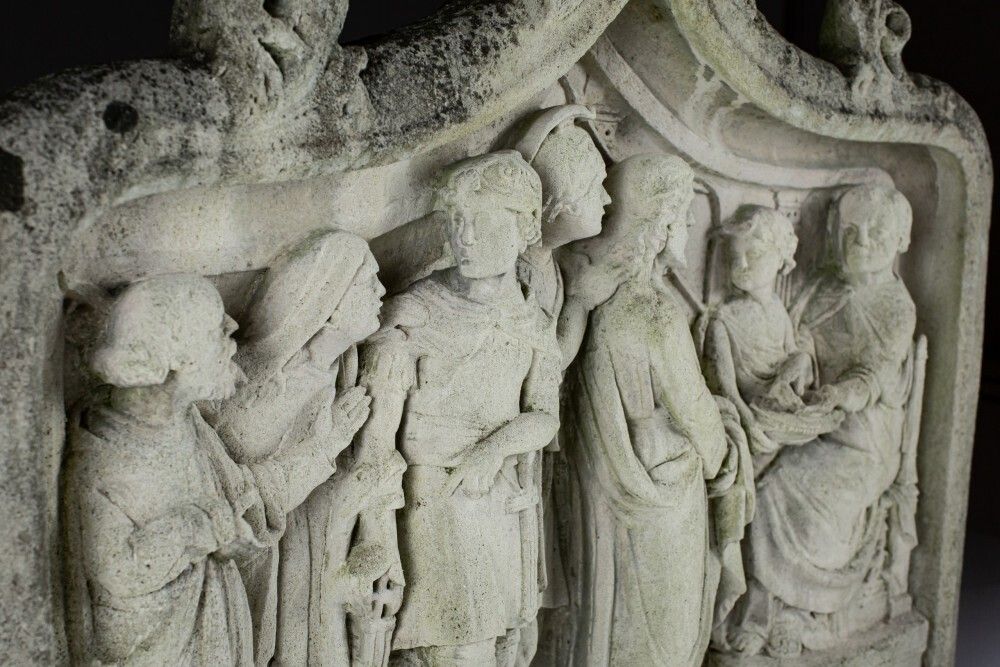 Impressive 18th Century Or Earlier Carved Stone Relief Of The Condemnation. photo vinterior