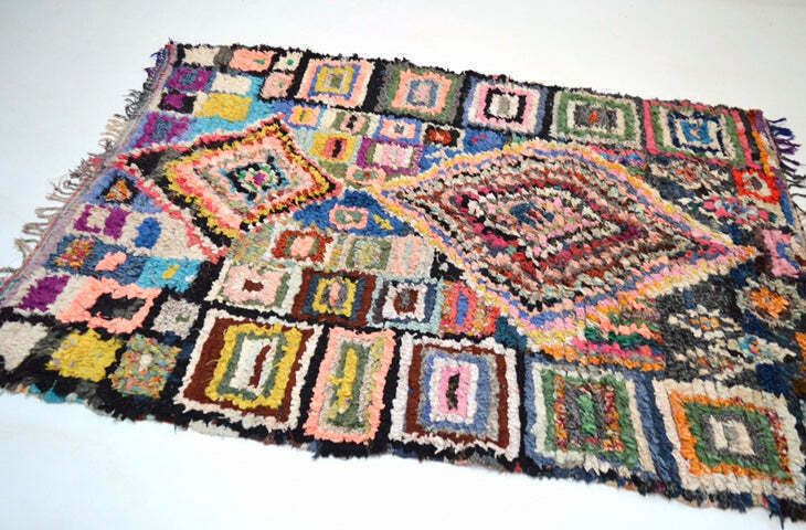 Vintage Moroccan Boucherouite Rug photo for sale