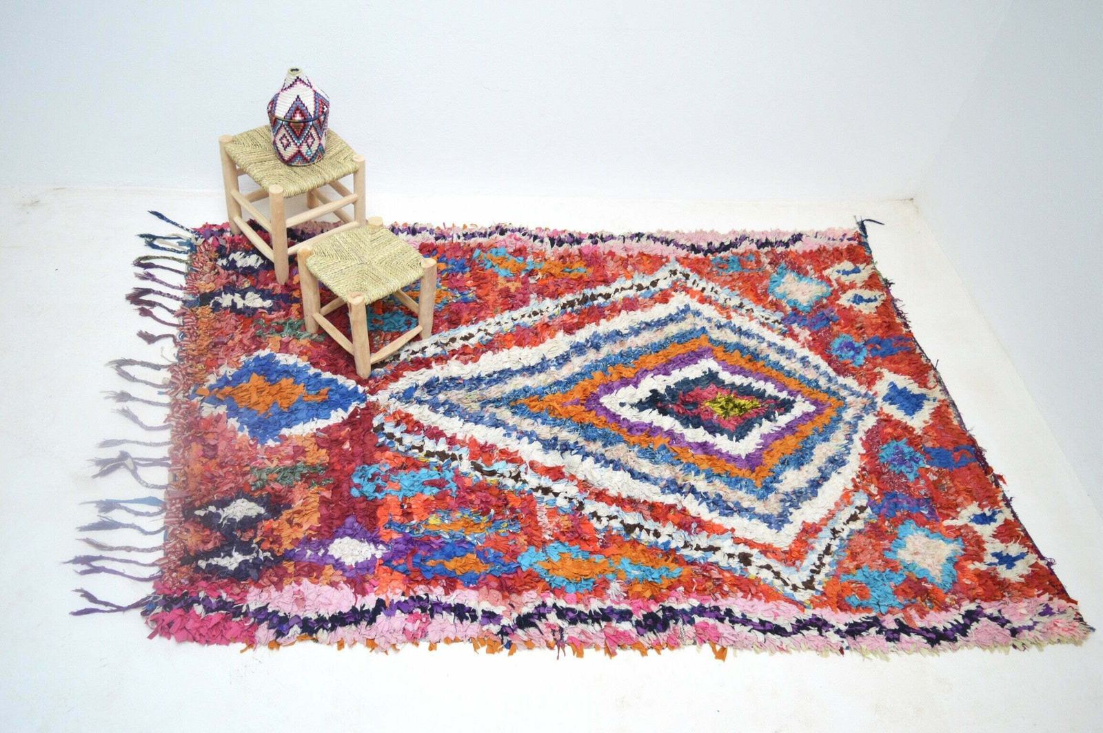Vintage Boucherouite Rug, Mid 20th Century photo vinterior