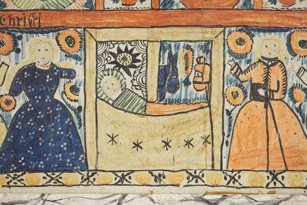 Early 19th Century Swedish Bonad Of The Nativity photo 3800.0