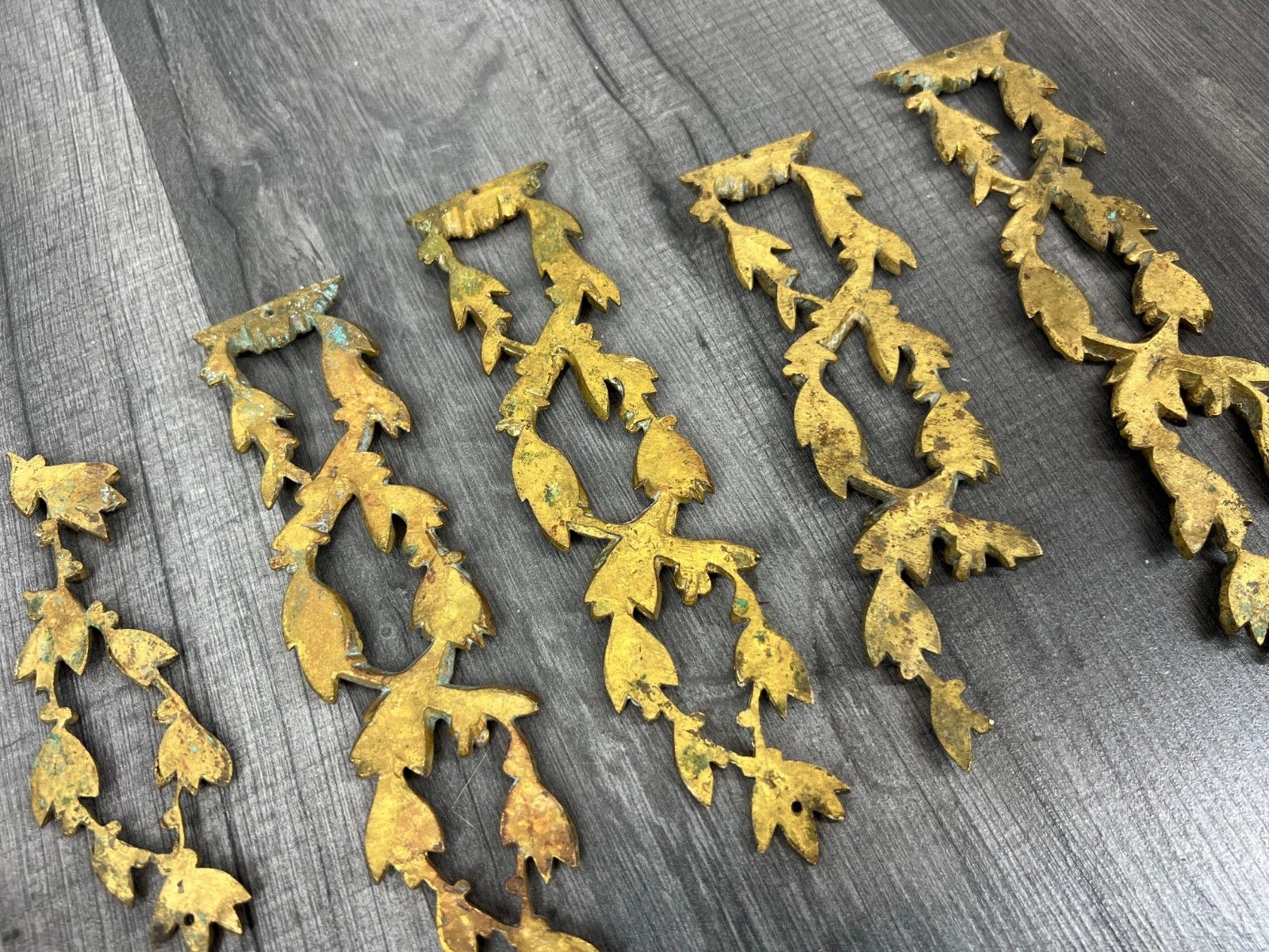 Decorative Antique French Metal Ormolu Mounts 5 Pieces Ornaments Lot 4171 photo vinterior
