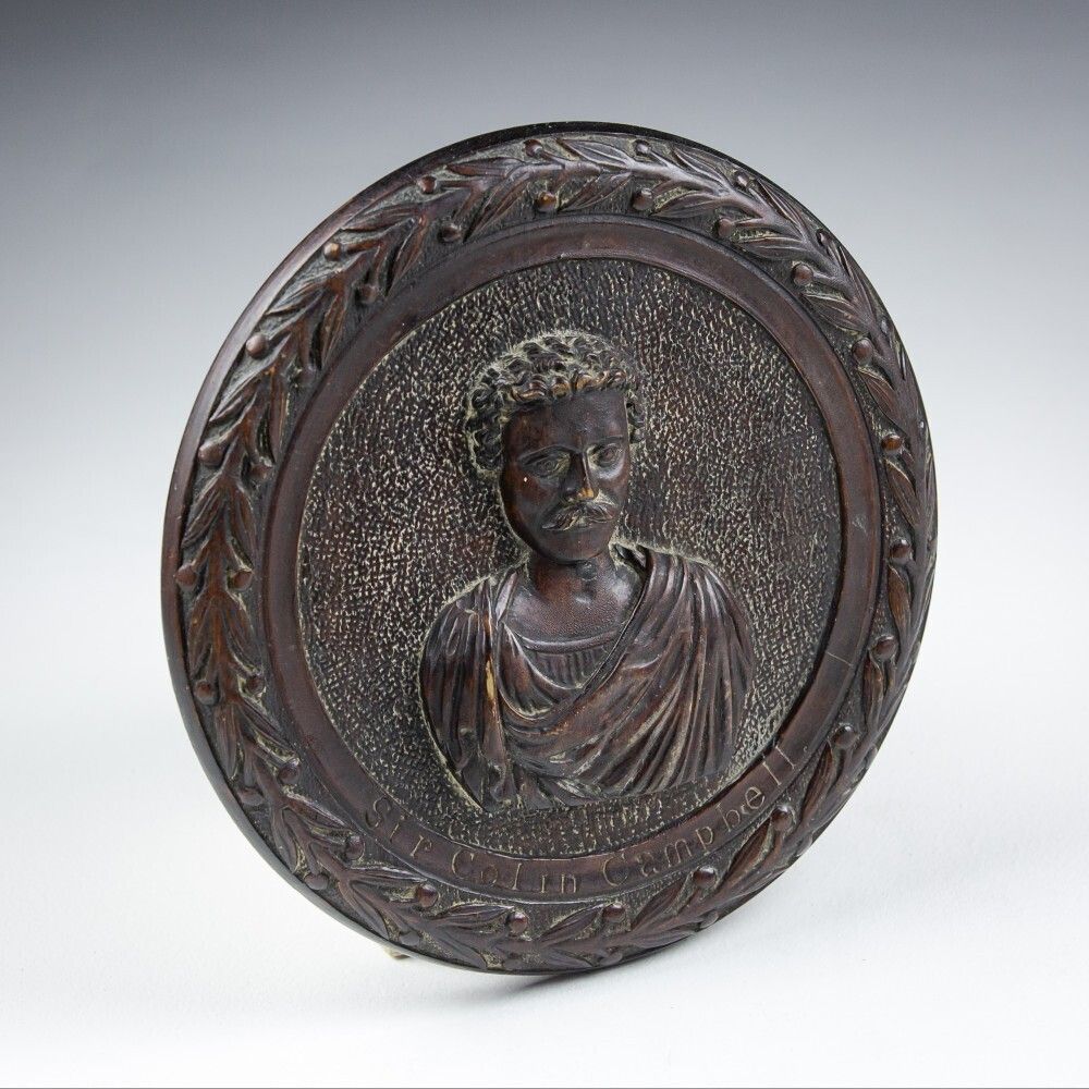19th Century Carved Roundel Plaque Of Sir Colin Campbell photo furniture
