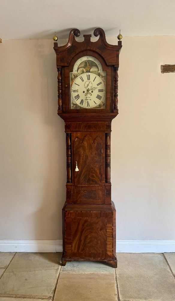 Fine Quality Antique Regency Inlaid Mahogany Long Case Clock photo vinterior