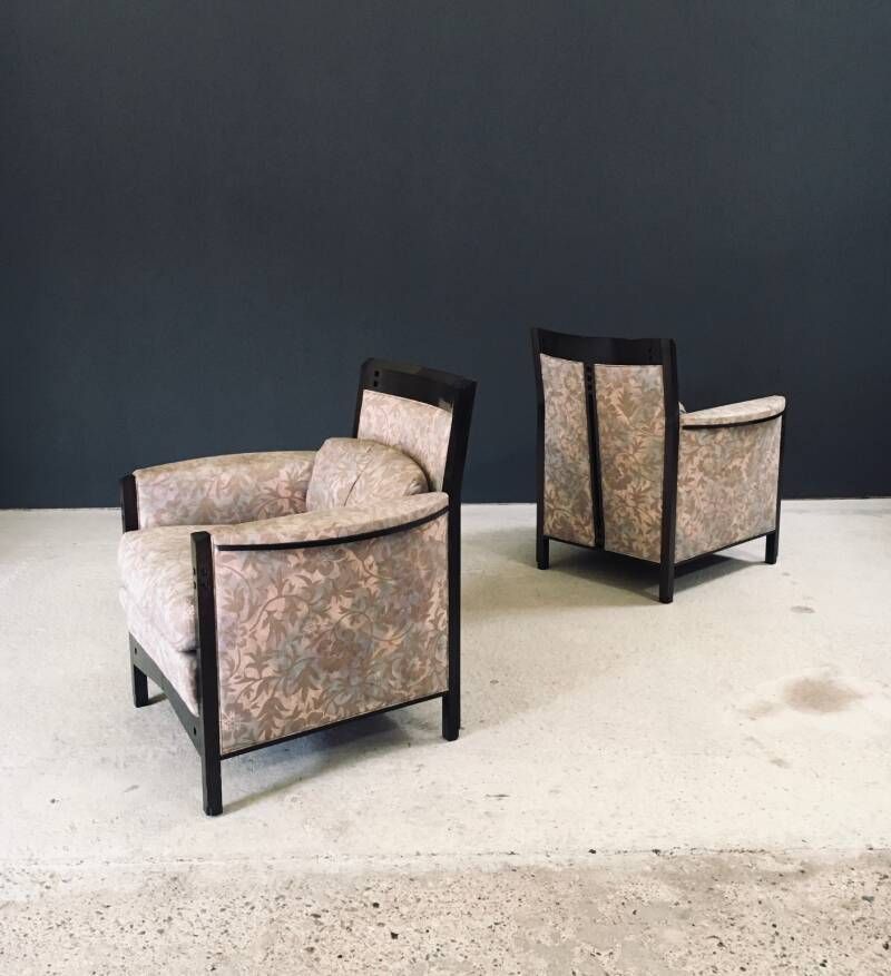 Postmodern Design "Peggy" Lounge Chair Set Van Umberto Asnago Voor Giorgetti, Italië, Ca. Jaren 1980 photo for sale