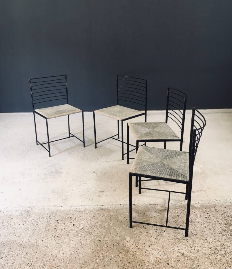Postmodern Design "Alice" Dining Chairs By Cidue, Italy 1980's photo vintage