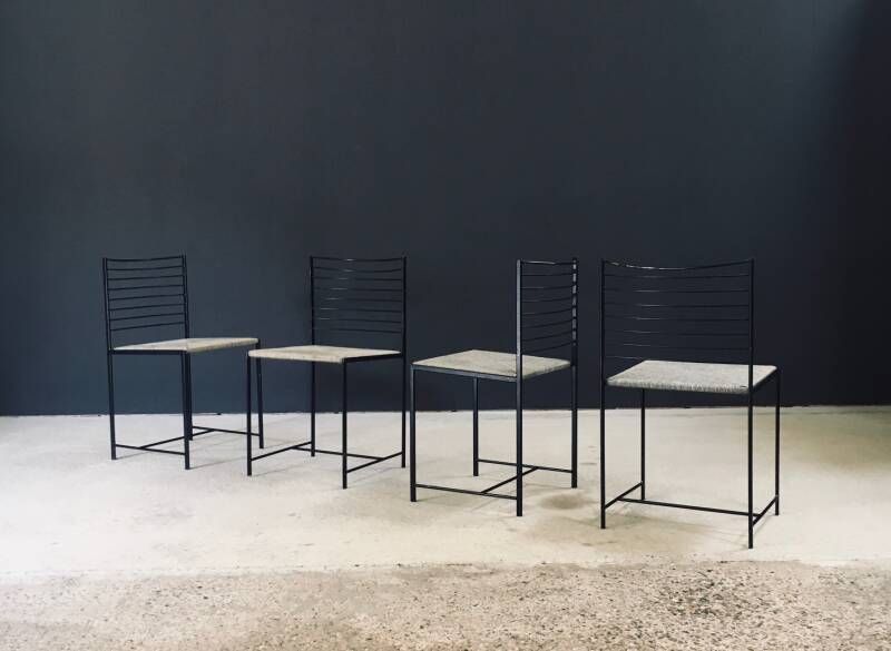 Furniture Postmodern Design "Alice" Dining Chairs By Cidue, Italy 1980's photo