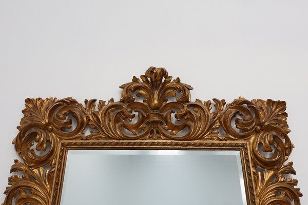 Large Vintage Italian Baroque Style Wall Mirror, 1950s photo furniture