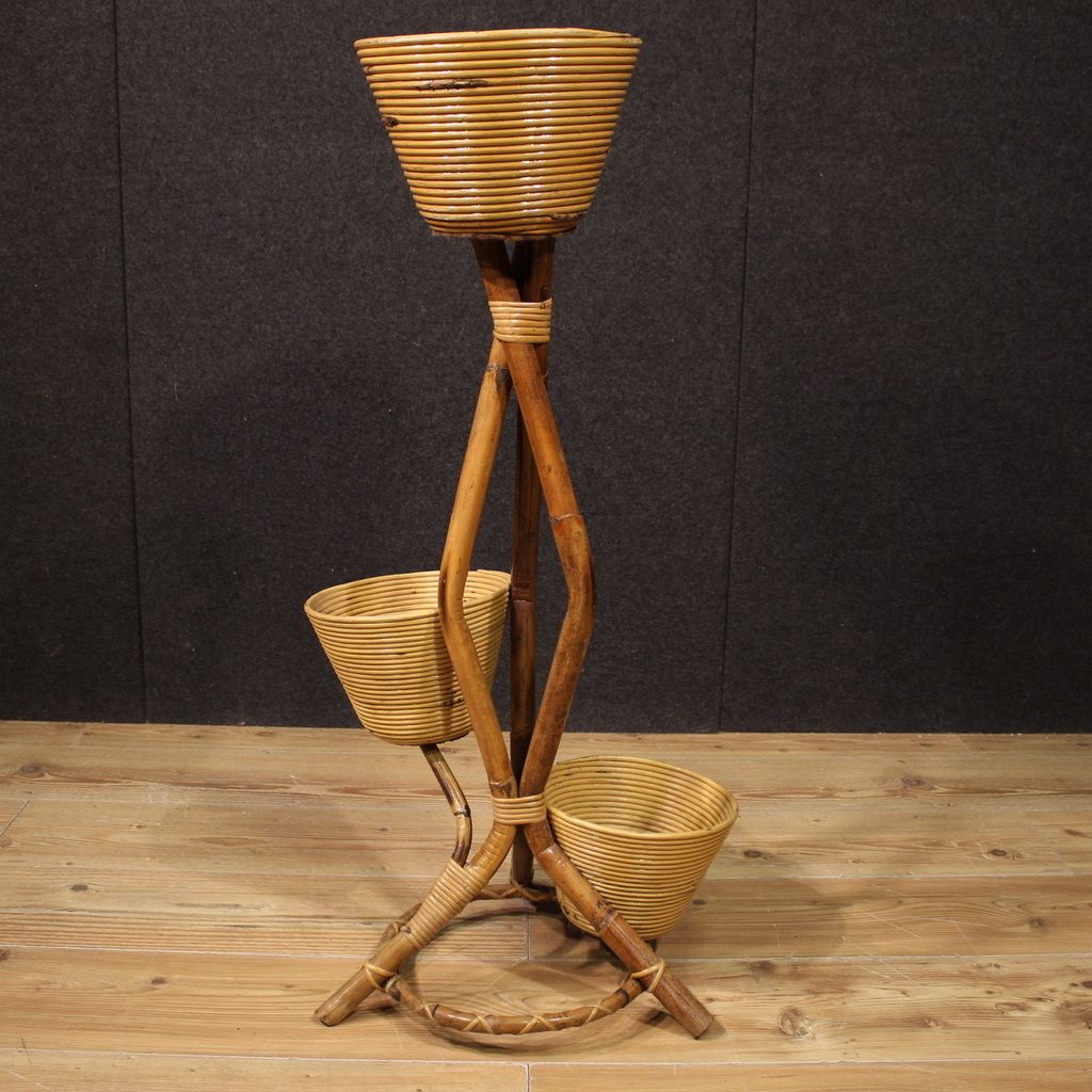Italian Design Bamboo Vase Holder From The 1960s photo 850.0