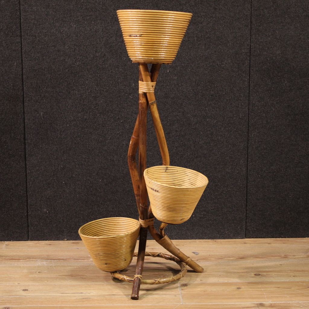Italian Design Bamboo Vase Holder From The 1960s