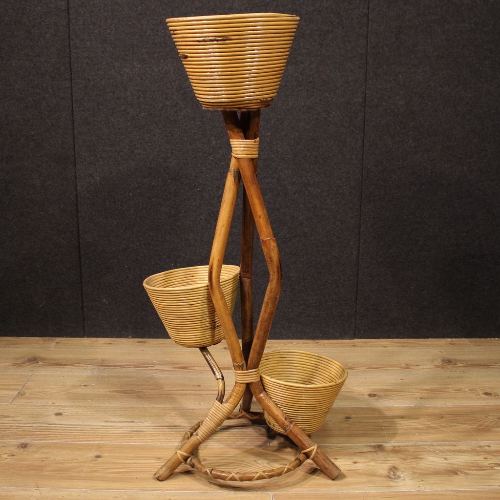 Italian Design Bamboo Vase Holder From The 1960s photo buy