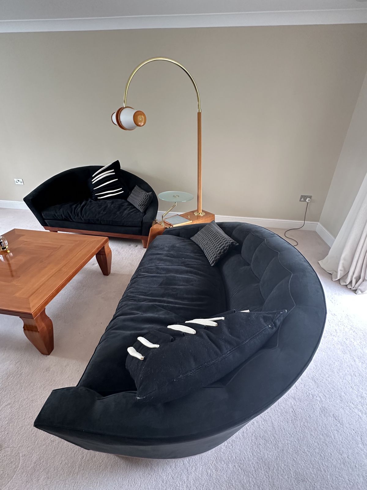 Cherrywood Table With Integrated Lamp — Giorgetti “Aladino" (1 Part Of 3 Part Set)