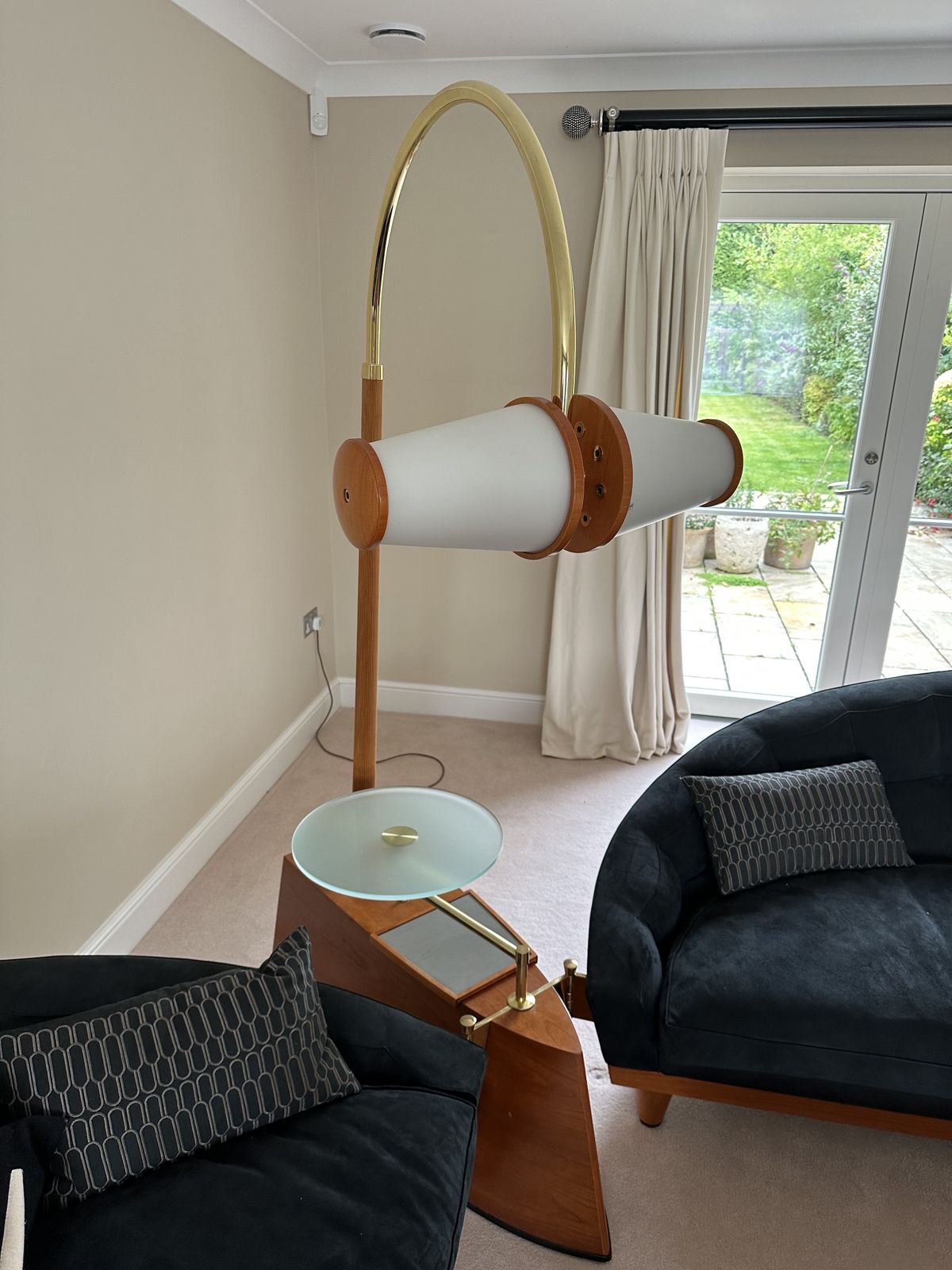 Cherrywood Table With Integrated Lamp — Giorgetti “Aladino" (1 Part Of 3 Part Set) photo buy