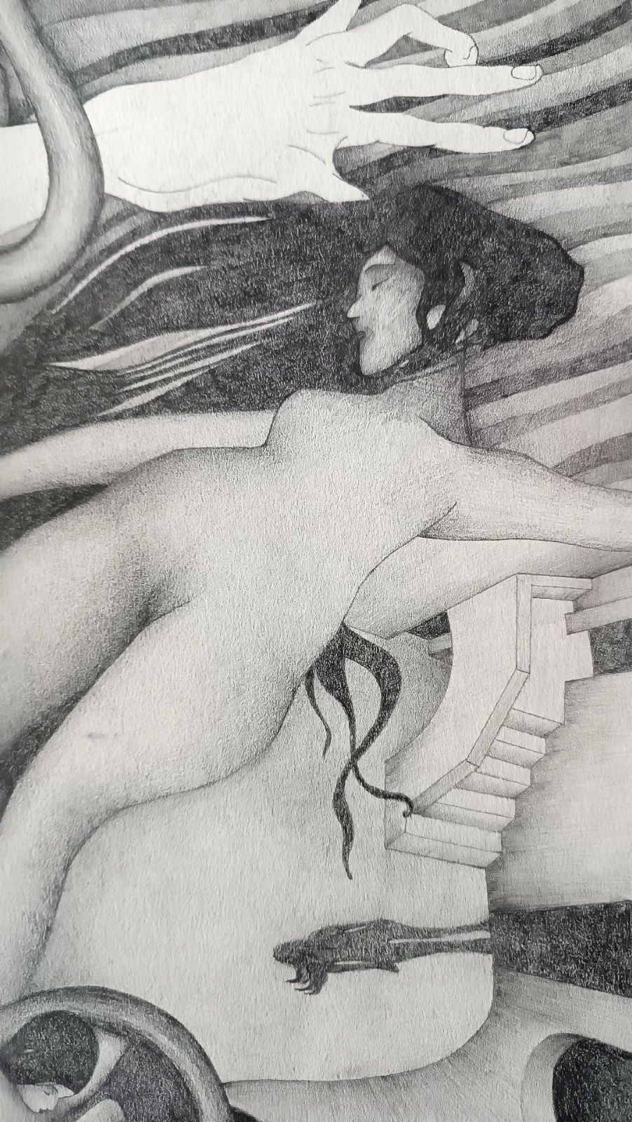 Large Metaphysical Pencil Drawing 70x50cm photo 102.0