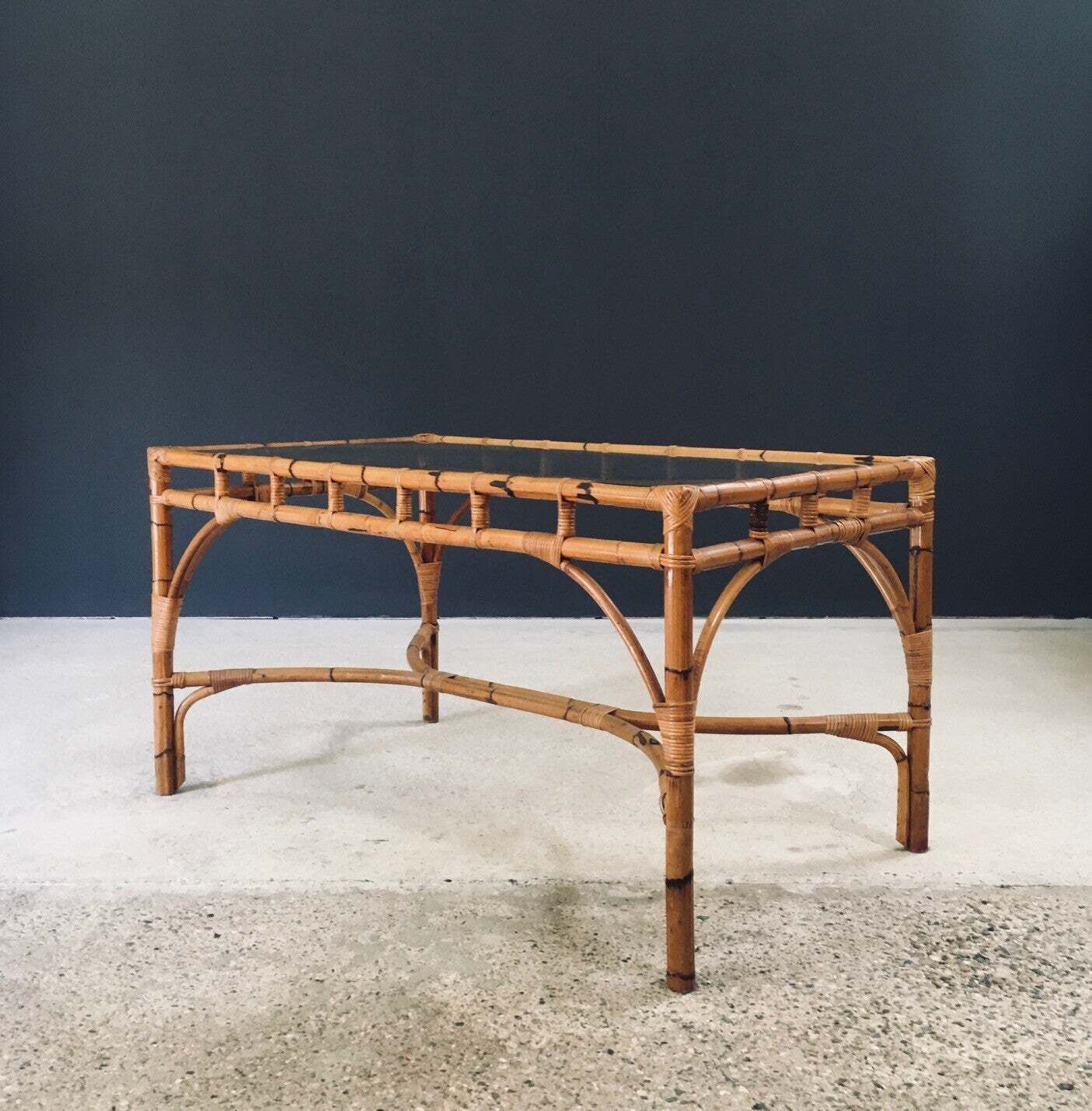 Mid Century Design Chippendale Stijl Bamboe Eettafel, Italië, Ca. Jaren 1960 photo furniture