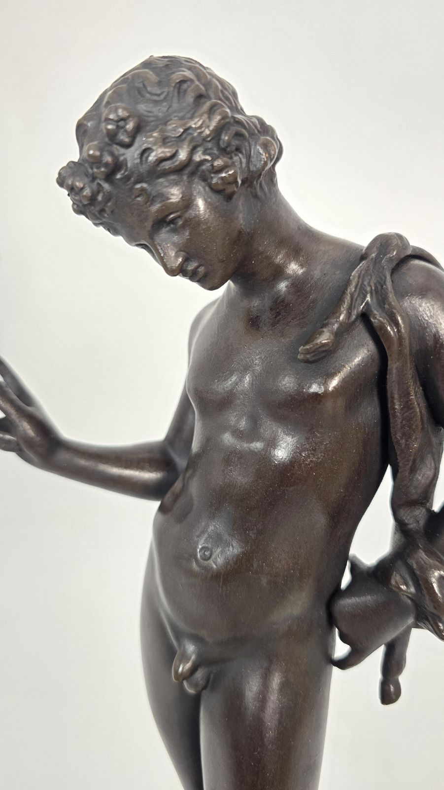 19th Century Bronze Study Of  Narcissus, Circa 1890, Italian Grand Tour Period photo vintage